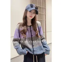 C09434温柔系洋气超好看宽松针织衫彩色圆领毛衣外套