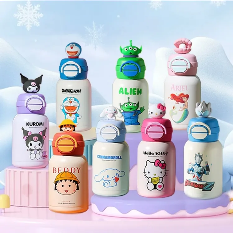 【达人专享】杯具熊开口笑联名双饮可爱大容量儿童保温杯600ml