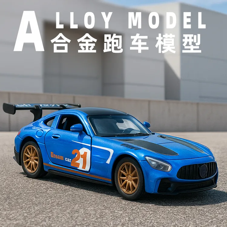 爆款袋装可开门合金赛车模型回力玩具儿童男孩车模礼物摆件摆摊