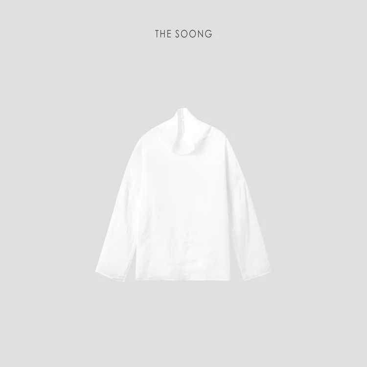 THESOONG|"肌理之美"100%苎麻精致主义朦胧感立领上衣HBCS6684
