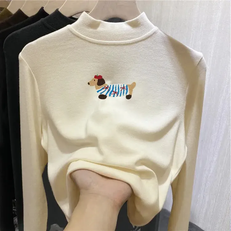 儿童双面德绒打底衫内搭秋冬洋气男童女童长袖T恤半高领上衣百搭