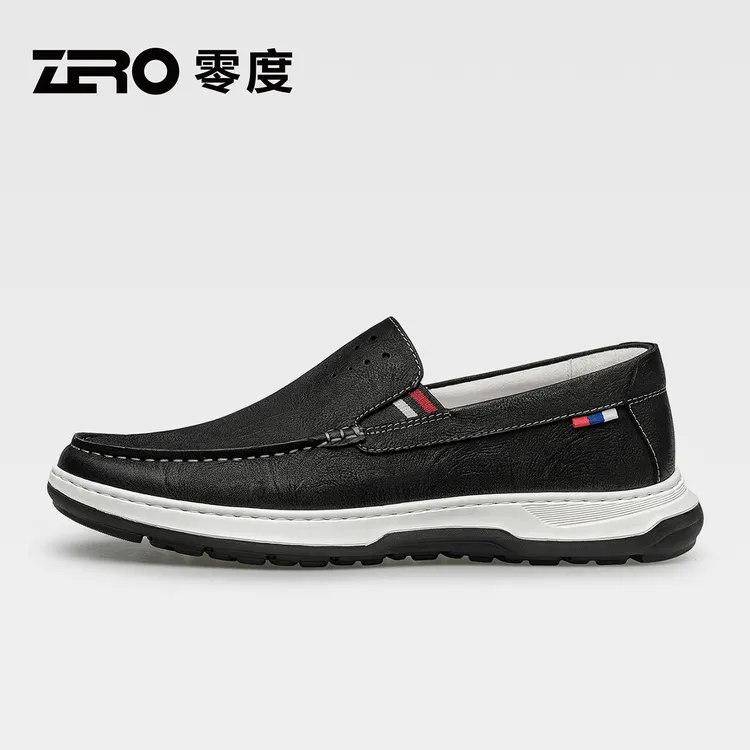 ZRO零度舒适休闲皮鞋男士软底一脚蹬英伦风轻便简约爸爸鞋53706