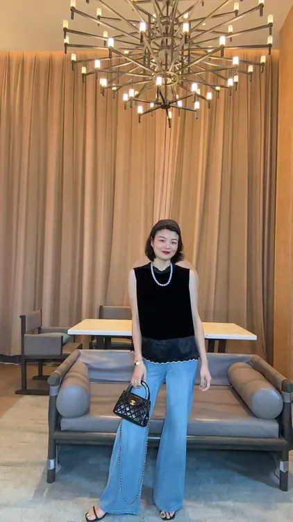  TANTAN  真丝丝绒100  气质下摆波纹无袖背心1717