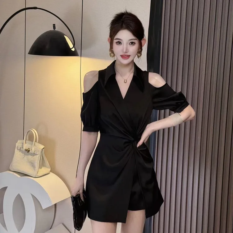 【精选优品】法式中腰设计感气质夏季小众V领时尚夏款24218