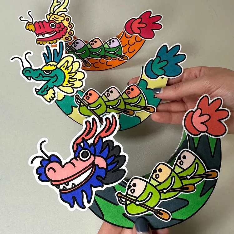 【原创】端午节立体龙舟手工粽子划龙舟|PDF电子版资源|无实物发货