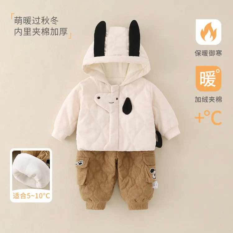 男男友风卡通棉衣童装韩版秋冬套装女春秋保暖