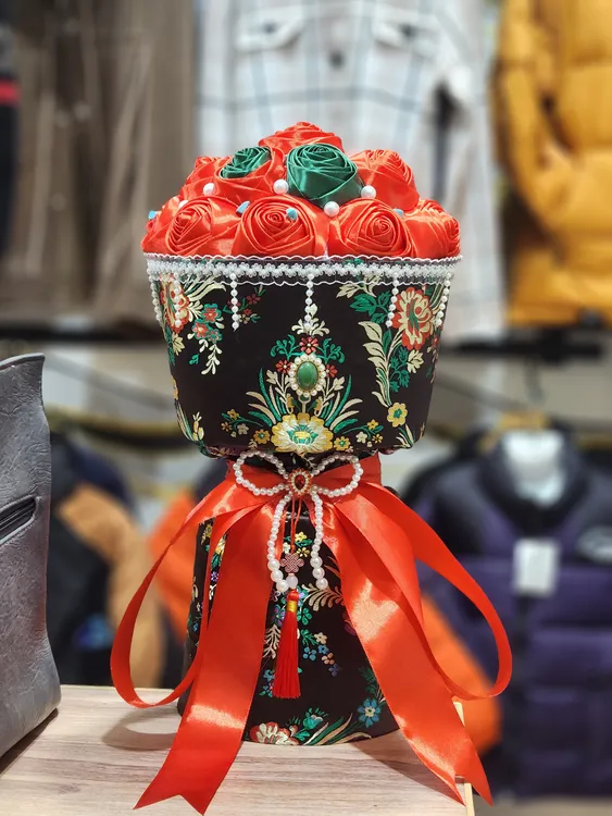 丝带藏式纯手工永生花2