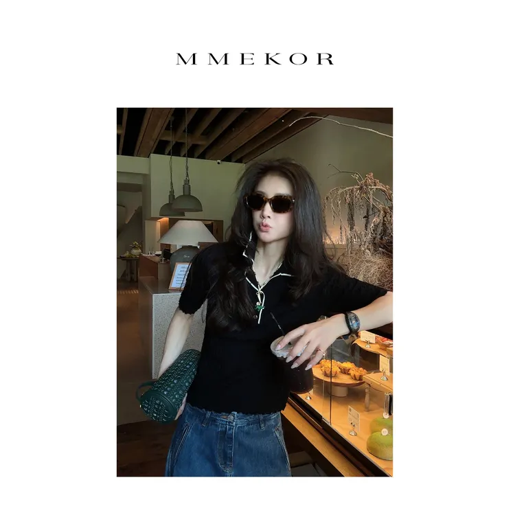 MMEKOR“金赛尔”T恤  2025新款千金玛德琳气质短袖 89997
