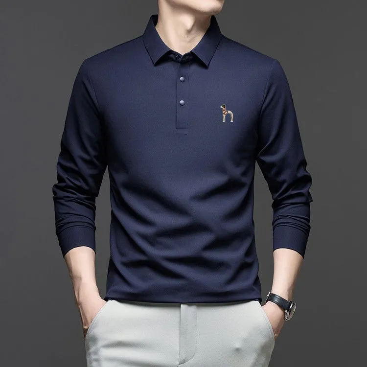 奥莱撤柜 专柜正品】秋冬季长袖休闲Polo衫男士翻领POLO衫加厚保暖