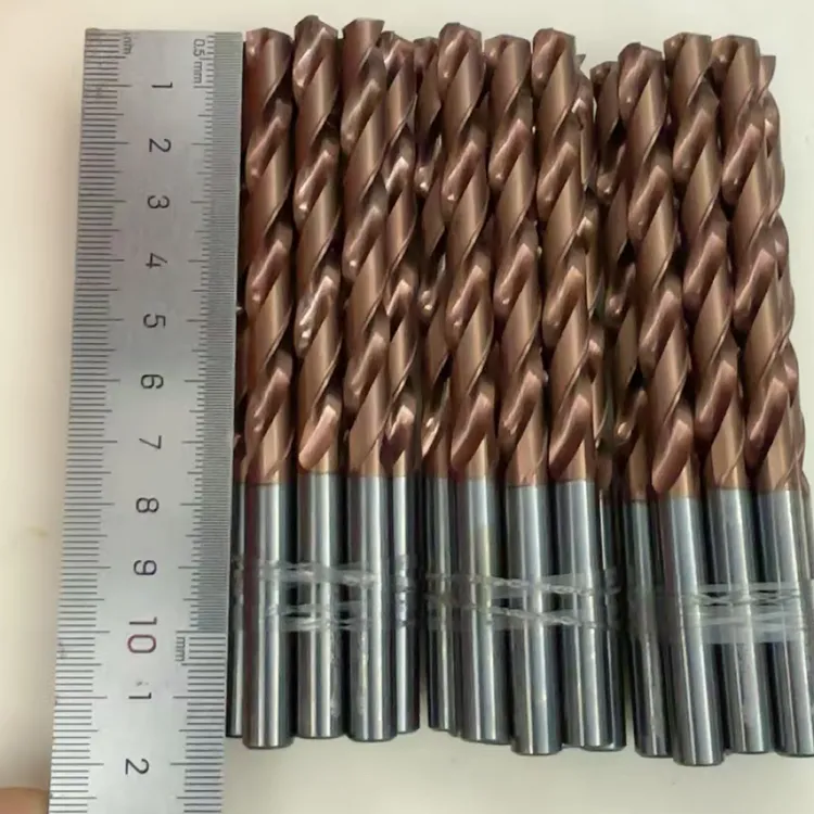 进口韩国炜晶整体钨钢内冷棕色涂成硬质合金中心出水8.0刃长76