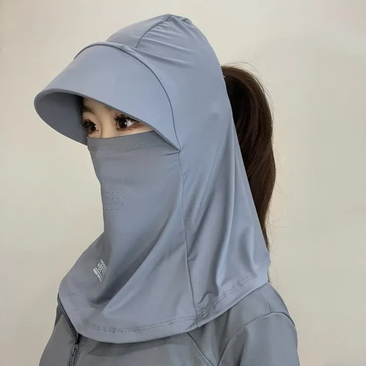 全脸遮阳帽子女夏季防晒帽防紫外线户外骑行护颈面罩太阳帽