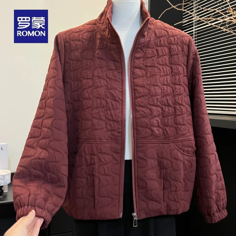 罗蒙妈妈秋装外套2025秋季新款中老年人女装宽松上衣秋冬轻薄夹棉