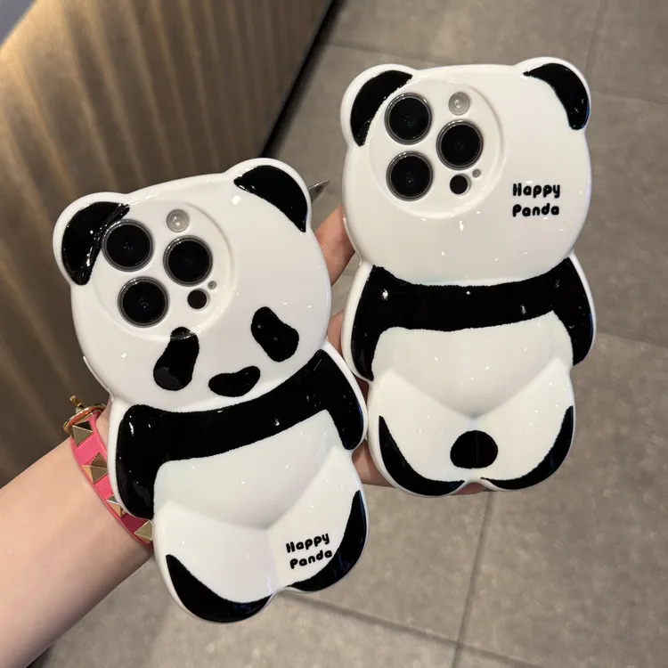 奥菲顿趣味可爱熊猫壳适用iPhone16/15promax手机壳苹果14plus/13