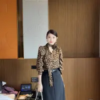【海南珍珍】新品韩版百搭豹纹上衣 754