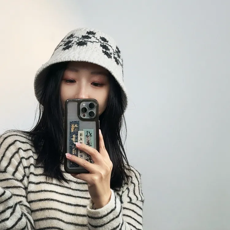 【显脸小提花羊毛渔夫帽】秋冬宽檐休闲复古韩版百搭针织时尚盆帽潮