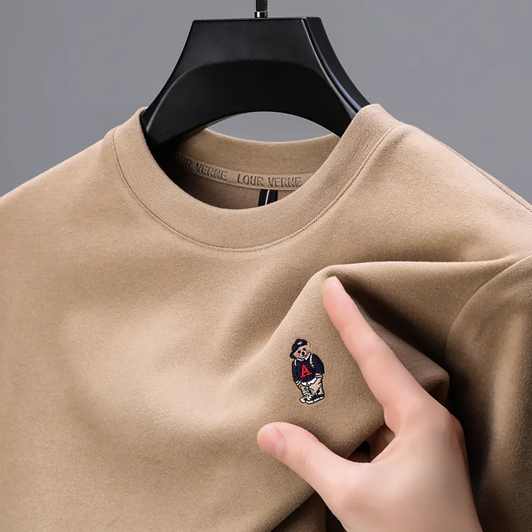 John Bunni潮流德绒圆领男士卫衣秋冬保暖商务休闲时尚打底衫