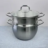 4-463 库存不锈钢蒸锅24CM容量7L套重约2.75KG