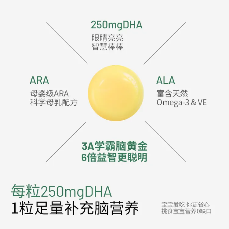 【诺奖DHA】NaturElan德国呐兔藻油DHA学霸布丁儿童营养高含量D