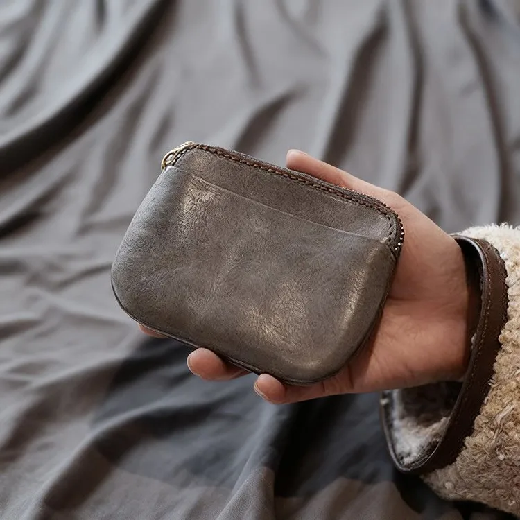 复古文艺小众植鞣皮革便携口红包日式卡包手拿迷你零钱收纳包