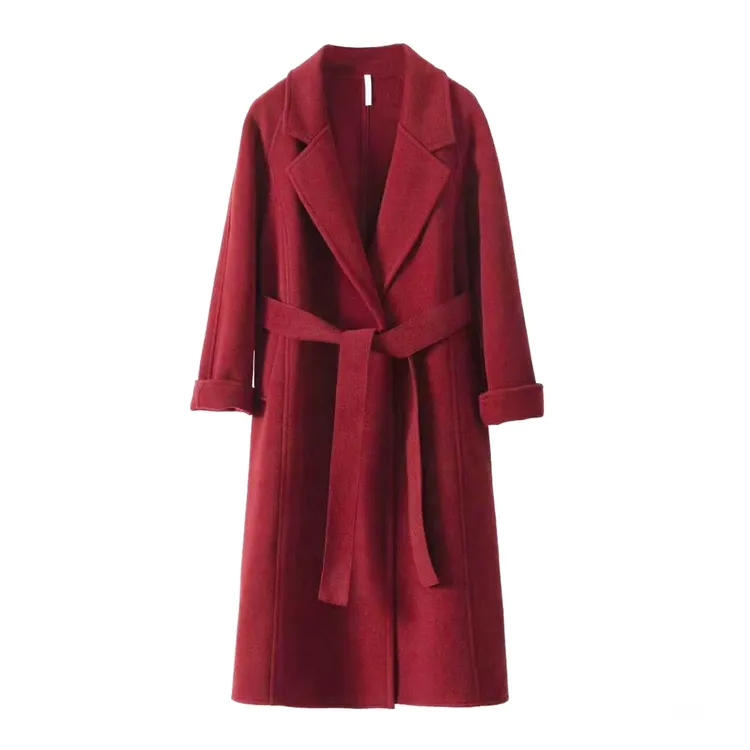 绵羊毛大衣秋冬高级感呢子外套双面绒毛呢外套女爆款款长款过膝