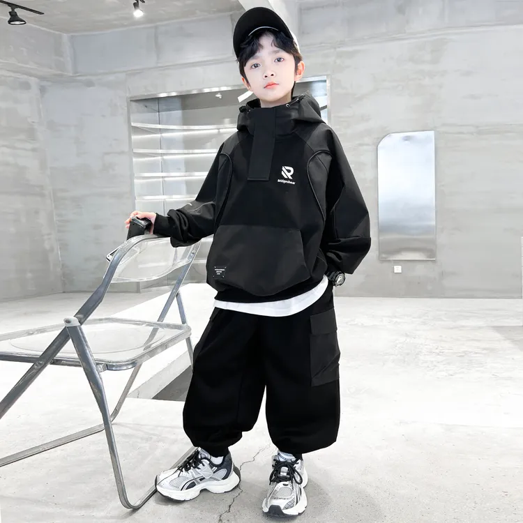 男童春秋款卫衣套装2025新款秋季中大儿童男孩秋装网红炸街酷帅潮