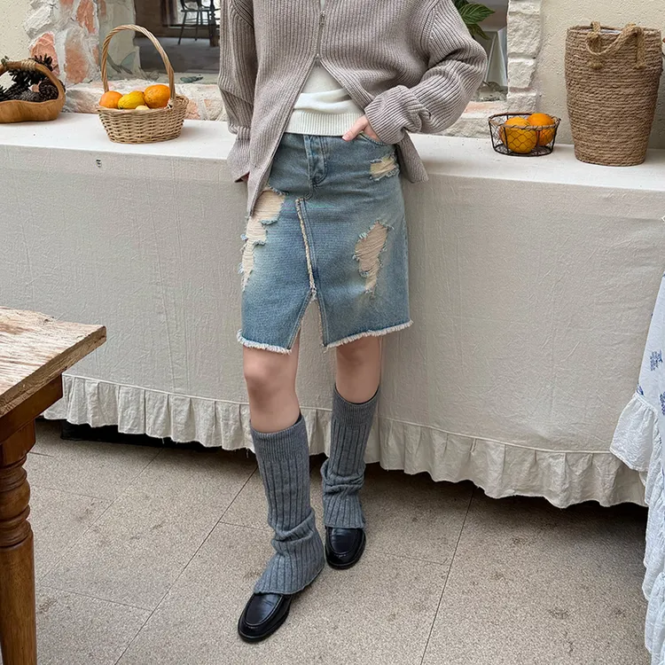 M1DNOTE设计师品牌 破洞牛仔半裙休闲气质女 DSC买手店 DY5M31002