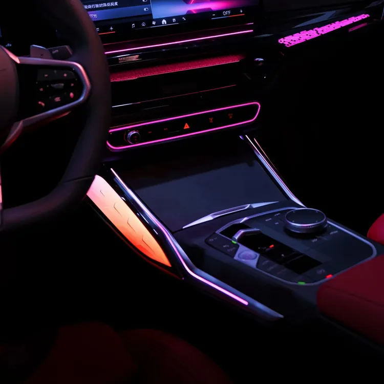 适用于20-25款宝马3系4系i3/i4动态水晶马鞍灯模具专用车载氛围灯