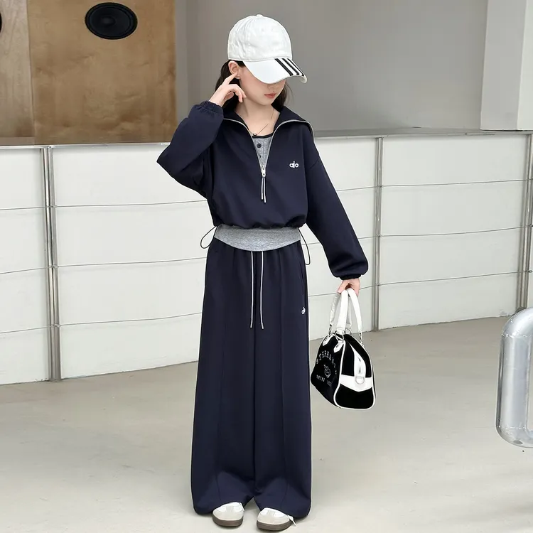 简约潮牌店铺儿童服装2025年新款衣服女童装秋装套装6-12岁高级感