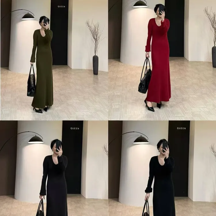 美丽私服加厚圆领长裙160斤以内（Y600）