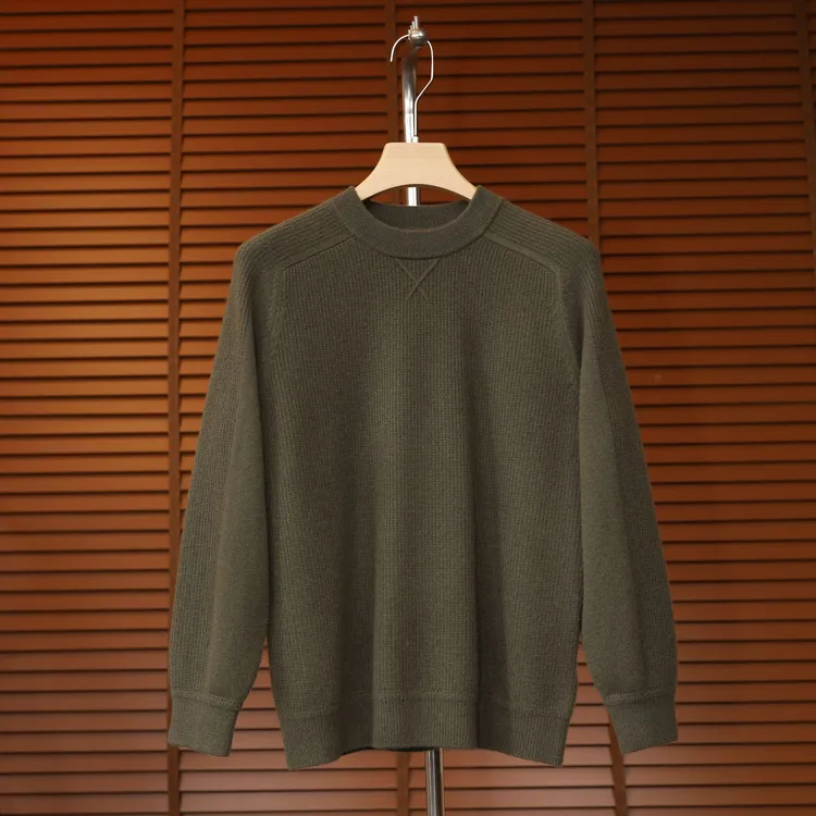 2025男士加厚圆领100%山羊绒加厚时尚简约设计保暖羊绒衫