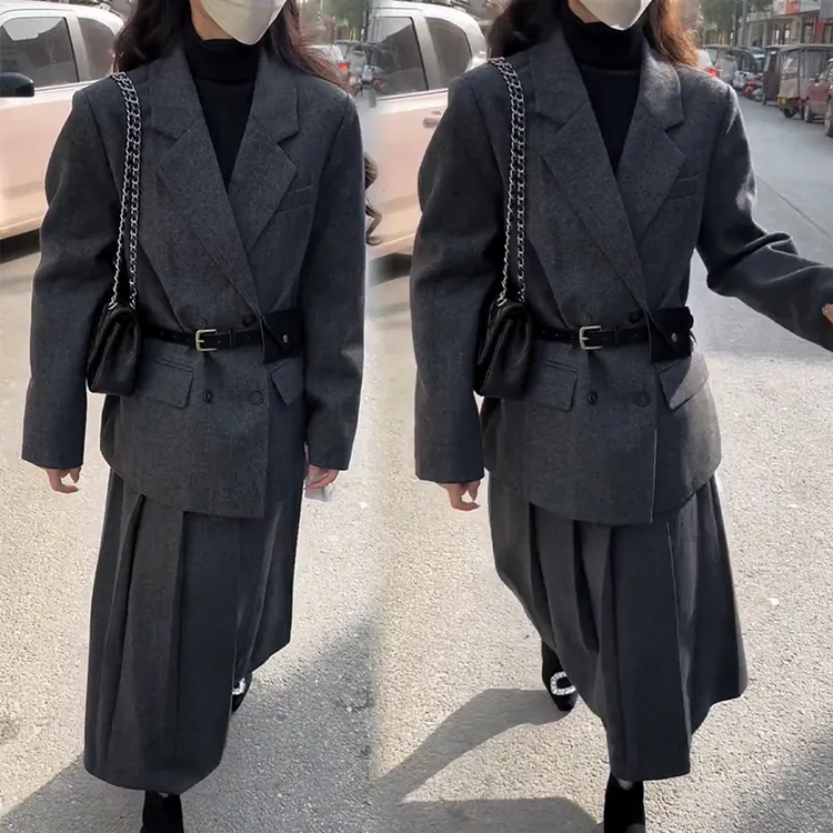 2025秋冬新款时尚显瘦气质网红高档套装女高级百搭宽松大码两件套