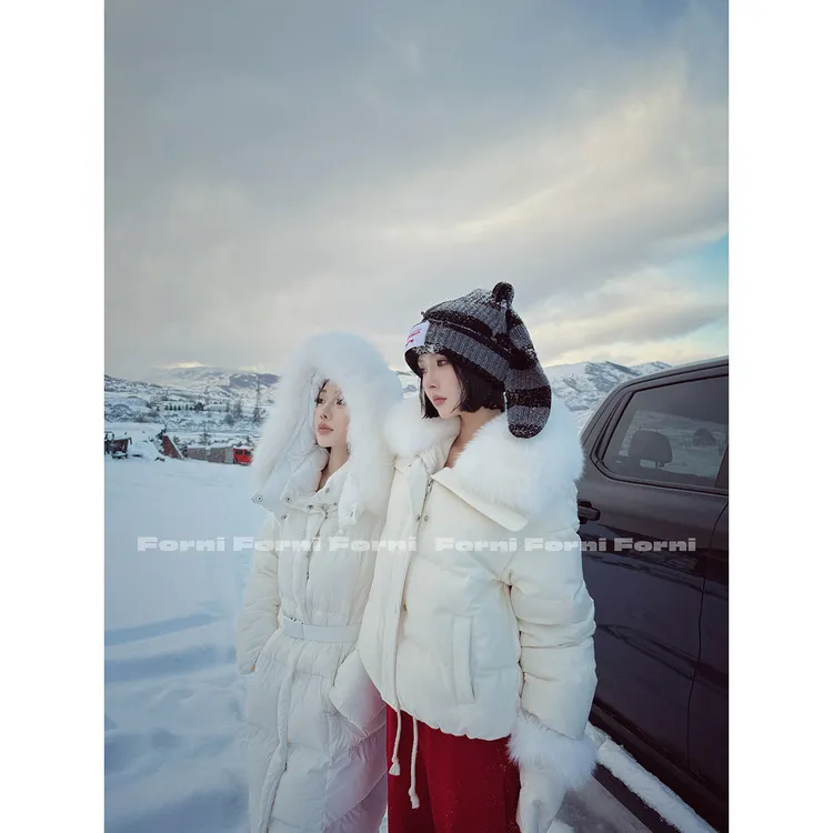FORNI 零下挚爱大暖炉 美丽奴羊毛90白鹅绒狐狸毛领手套羽绒服