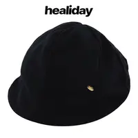 healiday 小马帽 棉麻翘边金扣前进帽日系精致轻薄贝雷马术黑
