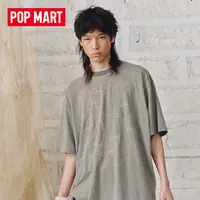 泡泡玛特Hirono Living Wild-海极之歌风随意T恤水洗岩灰