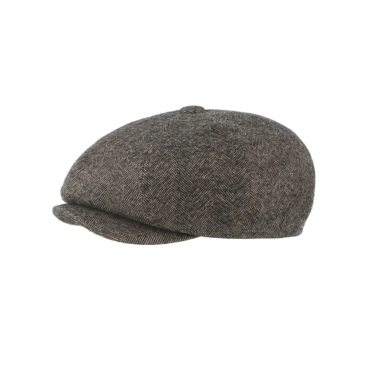 MOSSANT2025年秋冬新品 人字纹羊毛云朵报童帽