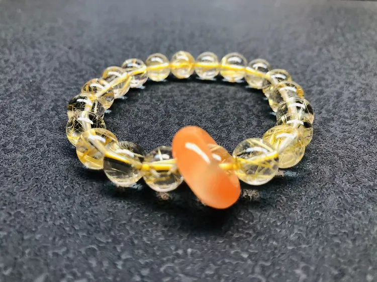 天然水晶手串/金发晶