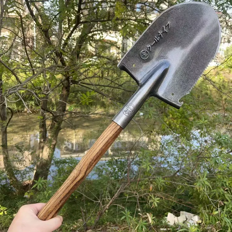 （金标）户外高品质锰钢铲青钢木手柄车载露营装用锹钓鱼露营必备