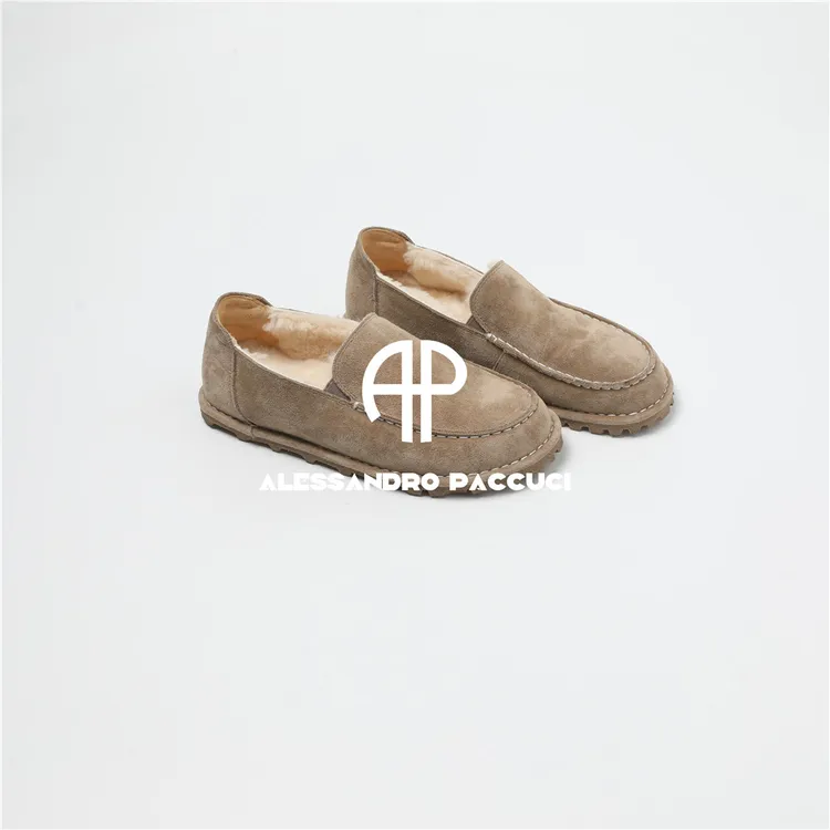 AP洛哥53158XA高丝光牛反毛皮+羊毛保暖博肯雪地单鞋时尚女装