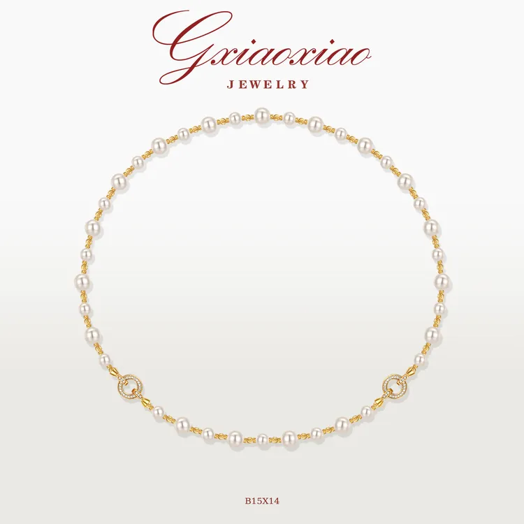 G XIAOXIAO 仿珍珠项链 法式气质复古高级优雅百搭项链 B15X14