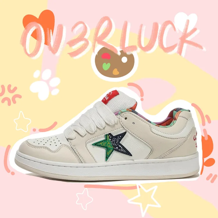 OVERLUCK潮流时尚星星百搭夏季情侣款透气低帮增高软底板鞋