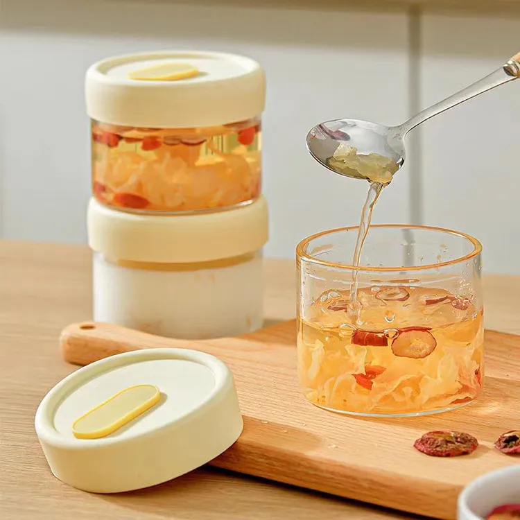 燕窝分装瓶可蒸煮带盖食品级高硼硅玻璃耐高温炖煮花胶小号密封罐