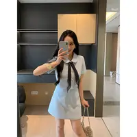 XINYI【露丝千金】春夏小香风短袖上衣+短裙显瘦两件套X625A01983