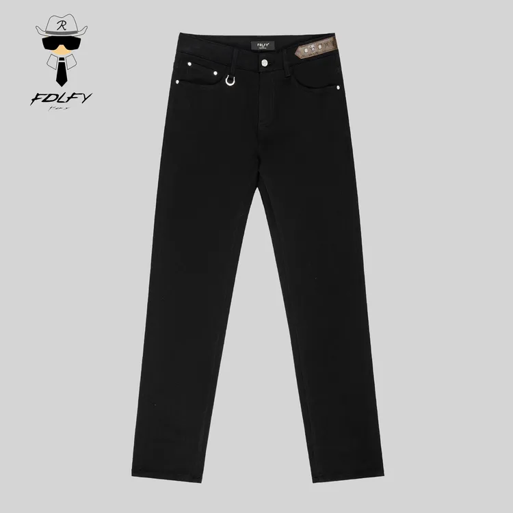 FDLFY牛仔裤男士弹力修身高棉休闲新款秋冬季加厚百搭裤子
