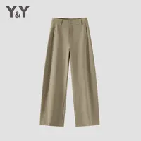 YY茵跃 高货西装暗扣休闲裤秋冬垂感宽松阔腿拖地裤
