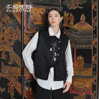 Ysimo-X云思木想秋季新款无袖轻薄百搭休闲盘扣马甲棉外套13933
