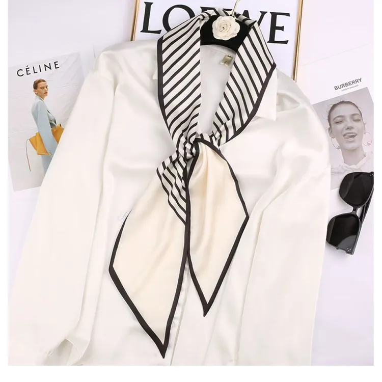 春夏新款长条丝巾飘带女百搭高级感薄款洋气时尚搭配衬衫丝带绑包