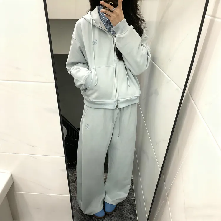 原野空间2025新款秋季连帽开衫卫衣套装女秋冬宽松休闲慵懒两件套