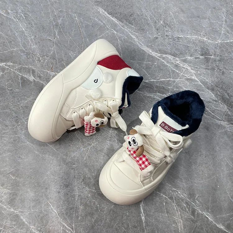 加绒丑萌大头棉鞋厚底小白鞋女生2025冬季爆款百搭保暖休闲板鞋子