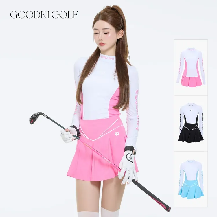 GOODKI 2025新款马卡龙色系甜美防晒短裙套装