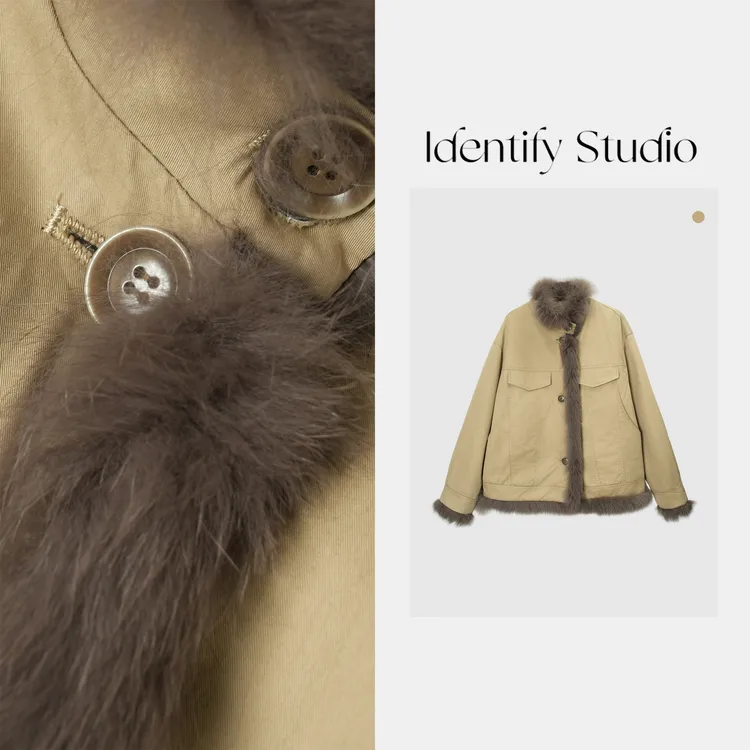 IDENTIFY冬季新款两面穿狐狸毛派克服外套25AWG101819